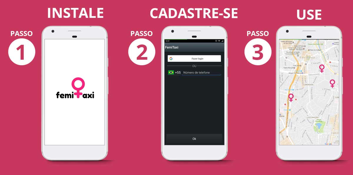 como usar o app femitaxi