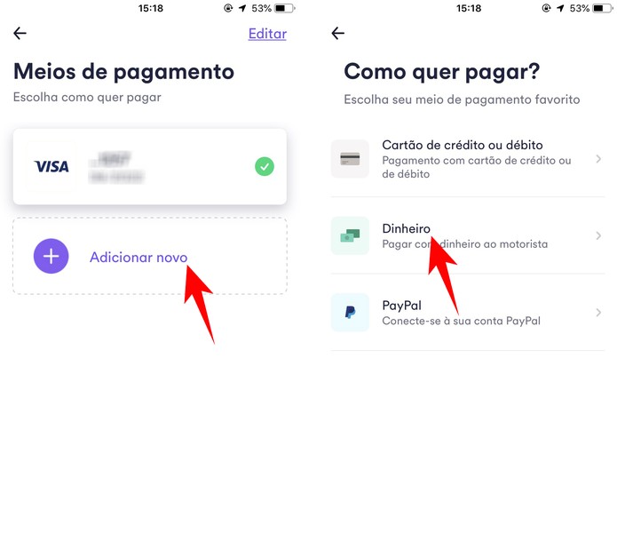 métodos de pagamento cabify