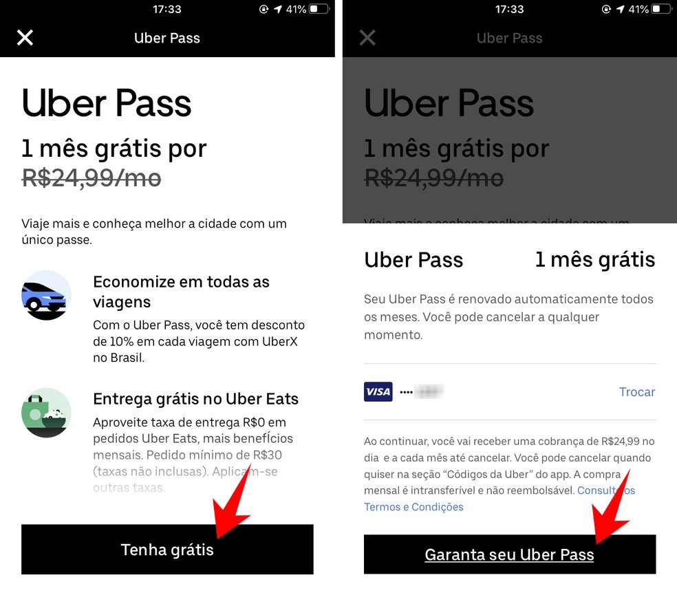 Como fazer a assinatura do Uber Pass?